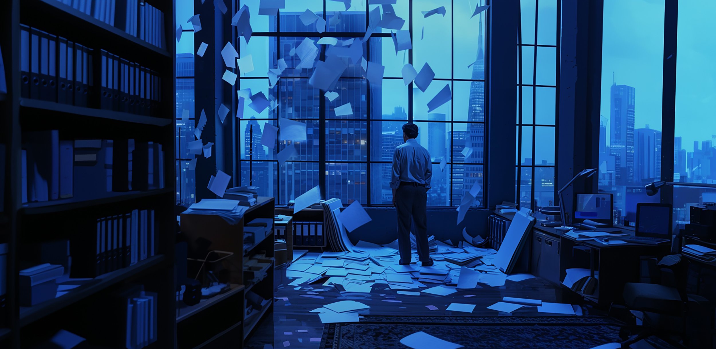 Kantoor waar het papieren overzicht kwijt is